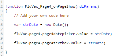 Picture showing the Current Date Function. 